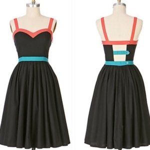 Anthro Maple Maricopa Black Multi Color Dress 2/4